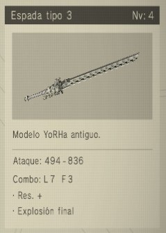 espada tipo 3 Nier Automata Armas